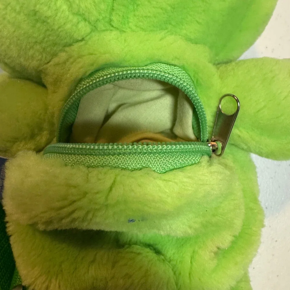 Y2K Care Bears Good Luck Bear Plush Backpack Green Four Leaf Clover 2003 Vintage